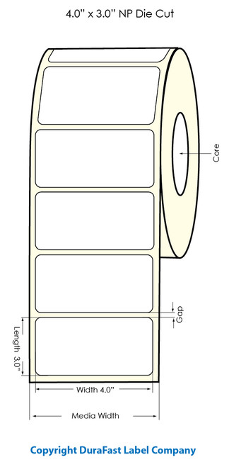 LX900 4" x 3" NP  Gold Polyester Inkjet Labels 800/Roll