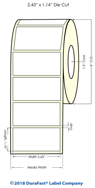 TM-C3500 2.43" x 1.14" NP Chemical Inkjet Labels 850/Roll