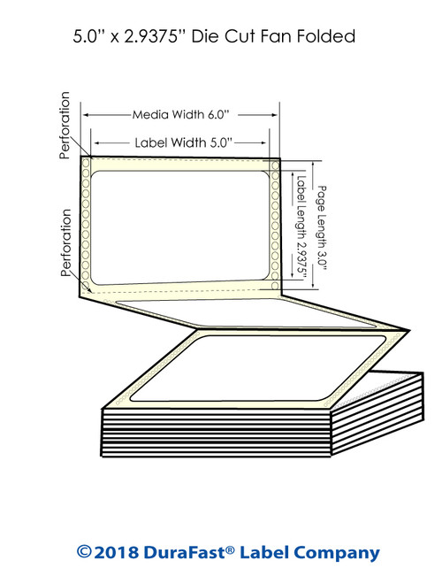 GP-C831 5" x 2.9375"" Matte Paper Inkjet Labels 3400/Carton