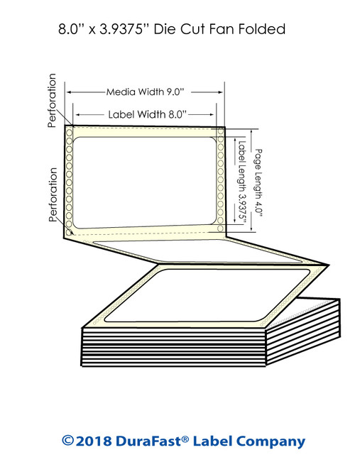 GP-C831 8" x 3.9375" Matte Paper Inkjet Labels 2,550/Carton