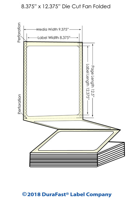 GP-C831 8.375" x 12.375" Chemical Inkjet Labels 600/Carton