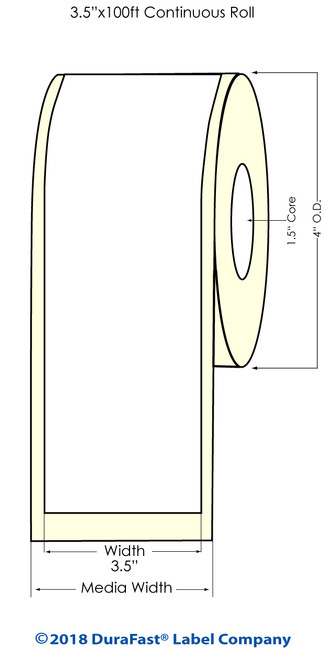 TM-C3500 3.5" x 100 Ft High Gloss Paper Inkjet Labels