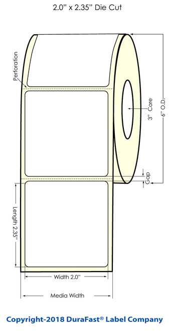 TM-C7500 2" x 2.38" Chemical Inkjet Labels 850/Roll