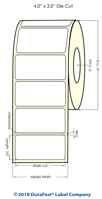 TM-C7500 4"x3" High Gloss (Removable) Inkjet Labels 800/Roll