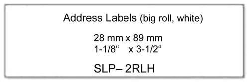 Seiko 1-1/8" x 3-1/2" Large Roll Address Inkjet Labels [2 Pack] SLP-2RLH