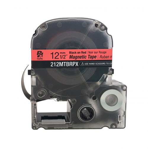Epson/K-SUN 212MTBRPX-4.9 BLK ON RED PX Label Tape 1/2"/12MM Magnet Tape Epson/K-SUN 212MTBRPX-4.9 BLK ON RED PX Label Tape 1/2"/12MM Magnet Tape