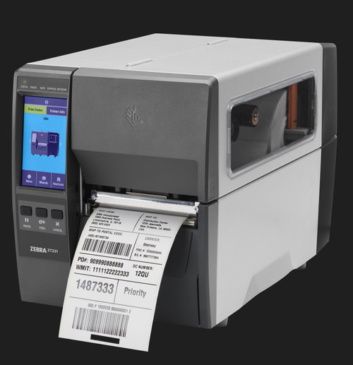 Zebra ZT23143-T21000FZ | ZT231 4" / 300 dpi / 10 ips Industrial Thermal Transfer Label Printer Cutter with Catch Tray