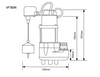 Pentair Onga Drainage Pump VF150N - Narrow Float Dimentional Drawing