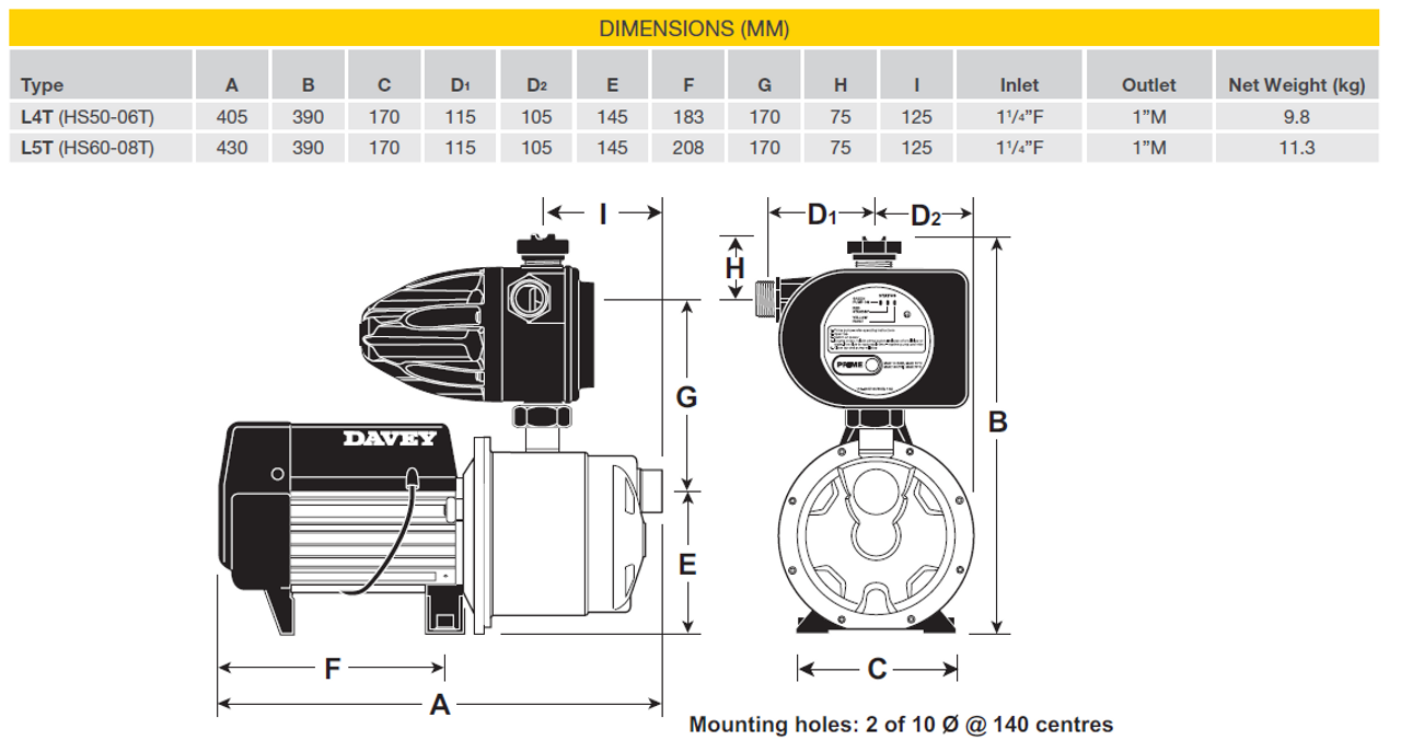 HS50-06T Dimensional Drawing