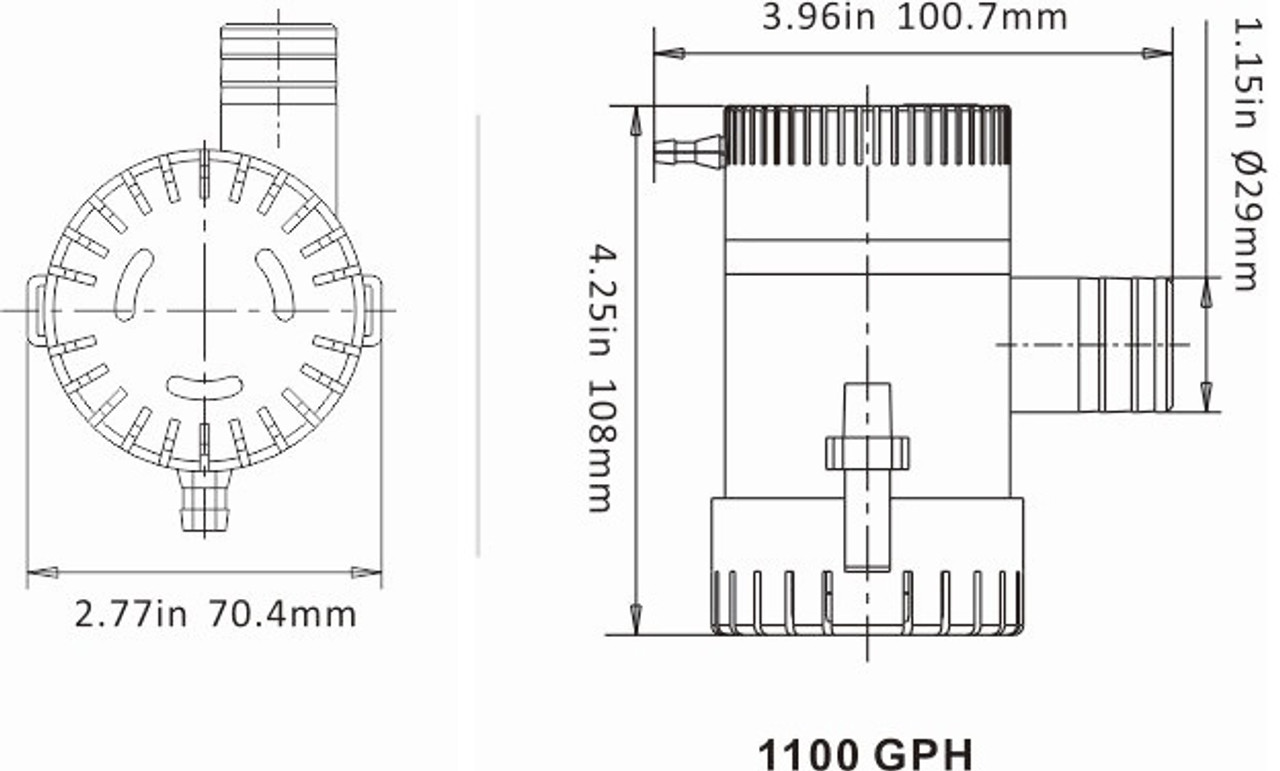 Seaflo Manual Bilge  1100GPH 24V