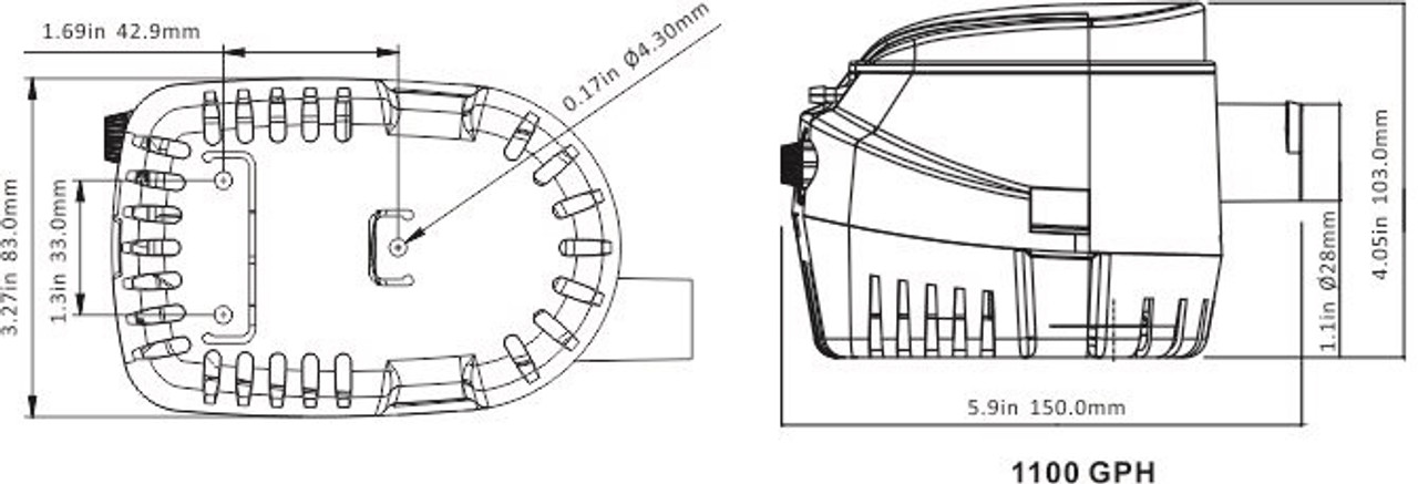 Seaflo Auto Bilge  1100GPH 24V