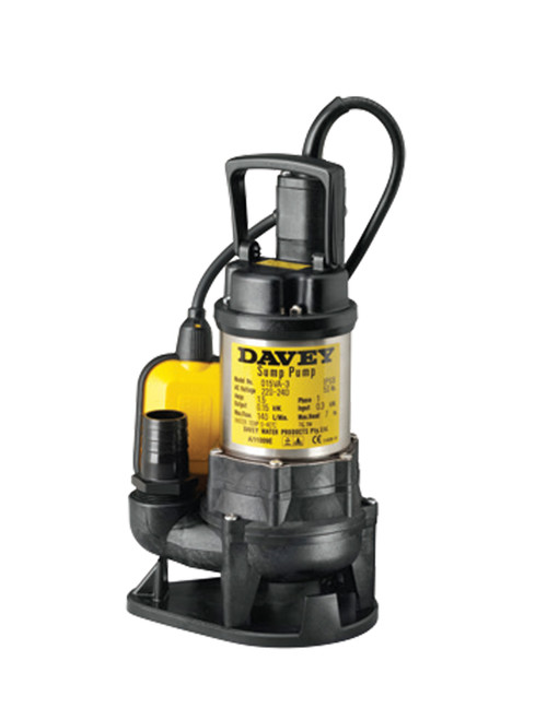 Davey D15VA Vortex Sewage Pump with Float Switch - Single Phase