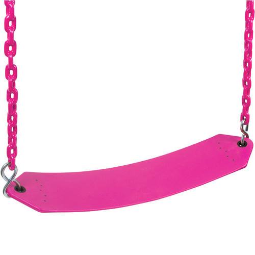 Swing Set Stuff Inc. Premium Residential Belt Swing with 8.5ft Coated Chain  Great Quality Green Blue Yellow Red and Pink