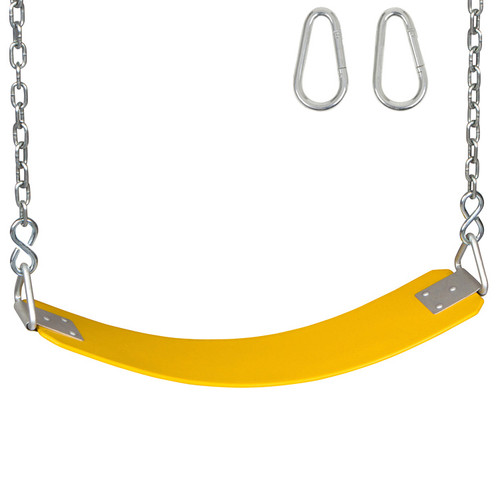 Swing Set Stuff Inc. Polymer Belt Swing Seat with Chains and Hooks Great  Quality Green Blue Yellow Red and Pink