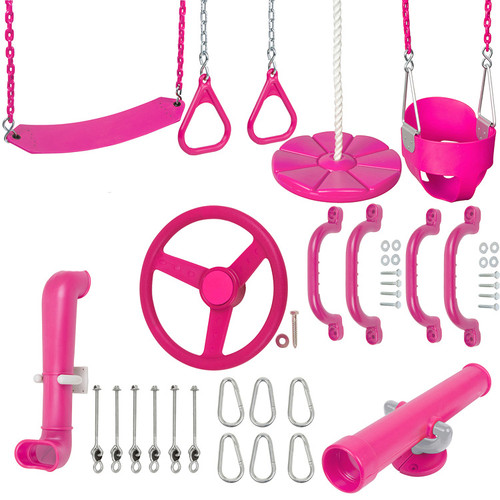  Swing Set Stuff Inc. Commercial Triangle Trapeze Rings with SSS  Logo Sticker Playground Attachment, Pink : Toys & Games