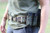 Minimalist belt being worn