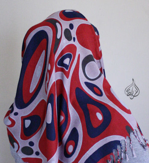 Retro Fashion Scarf or Hijab  [FSH-6634-Red]