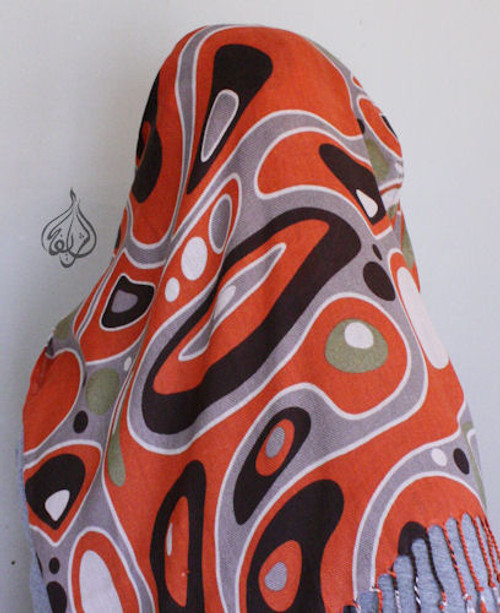 Retro scarf, muslim hijab scarves - orange