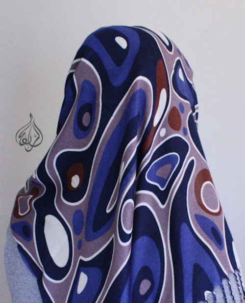 Retro scarf, muslim hijab scarves - navy