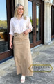 Khaki Cotton Twill Skirt