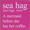 Sea Hag [see hag] noun. A mermaid before she has her coffee.