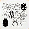 Happy Easter (Hatching Eggs)|Easter Wood  Sign| Sawdust City Wholesale Signs