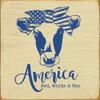 America. Red, White & Moo (Cow)|Patriotic Wood Signs | Sawdust City Wood Signs Wholesale