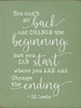 You Can't Go Back And Change The Beginning, But You Can Start Where You Are and Change The Ending - CS Lewis -