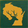 Wisconsin (Buck Cutout) | Wooden Wisconsin Signs | Sawdust City Wood Signs Wholesale