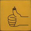 Wholesale Wood Sign: Thumbs Up Flipping the Bird (cartoon hand)