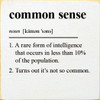 Funny Wholesale Sign: Common Sense - noun - 1. A rare form of intelligence...