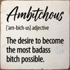 Ambitchous [am-bich-us] adjective - Funny Definition Sign