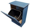 Wood Tilt-Out Trash Bin | Pine Furniture Made in the USA | Sawdust City Trash Bin in open Old Williamsburg Blue