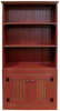 Straight hutch shown in Old Burgundy with beadboard doors (with braces for splitting into 3 parts for shipping)