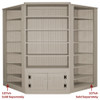 3ft wide Display Shelf with storage behind doors | Sawdust City Wholesale Displays