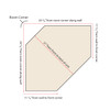 Top-Down diagram of corner locker measurements