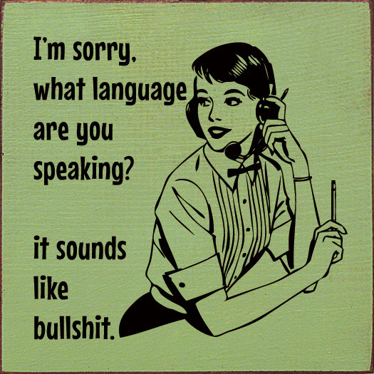 I'm Sorry What Language Are You Speaking? It Sounds Like Bullshit