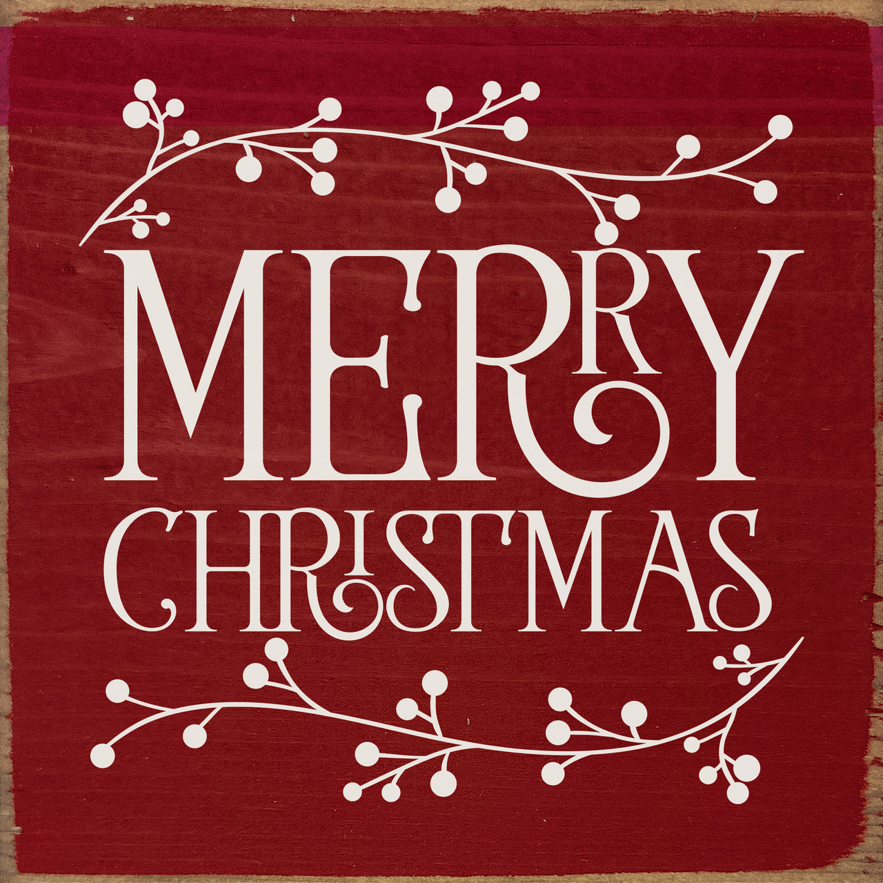 Merry Christmas (berry sprigs) | Sawdust City Wood Winter Signs