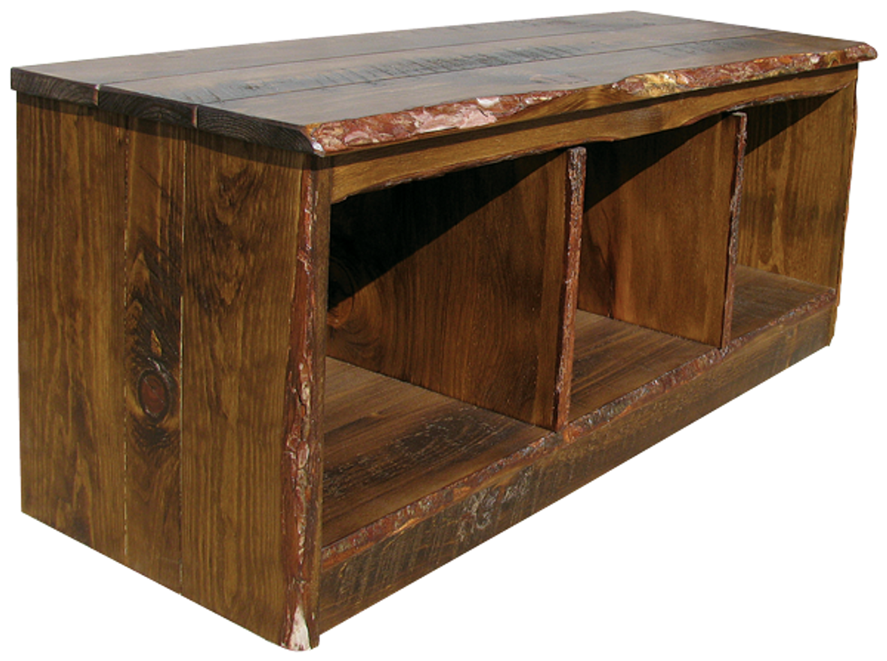 Rustic Rough Sawn Cubby Bench Wood Furniture Wholesale