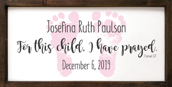 12x24 in. Custom Framed Sign in Old Cottage White, Baby Pink & Charcoal