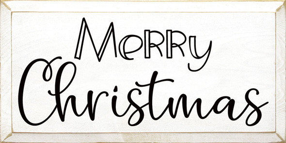 Merry Christmas (2020) | Sawdust City Wood Signs - Old Cottage White & Black