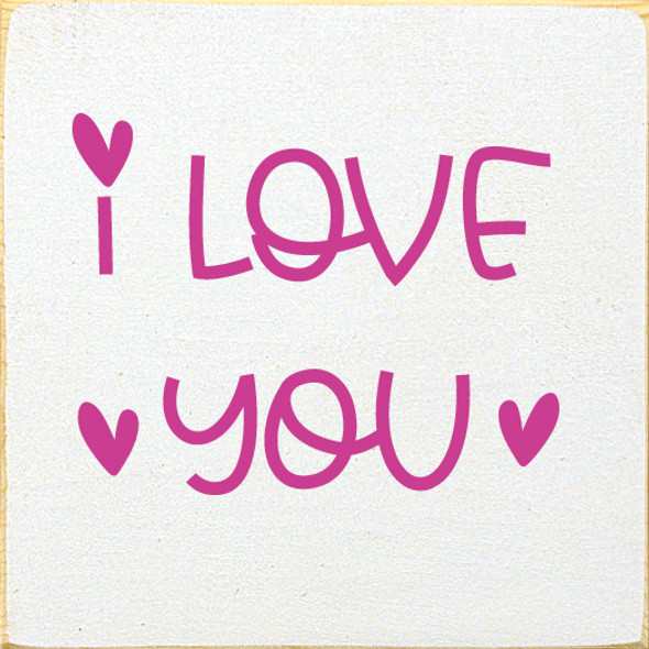 I Love You (Hearts)|Wooden Love  Sign| Sawdust City Wholesale Signs