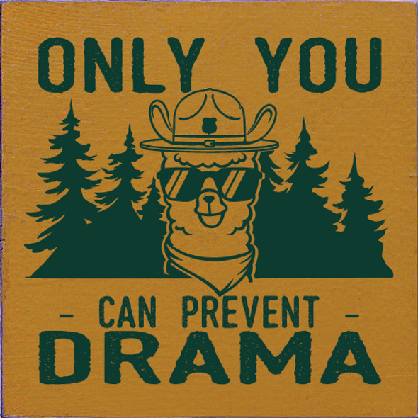 Only you can prevent drama (Llama)|Funny Wooden Signs | Sawdust City Wood Signs Wholesale