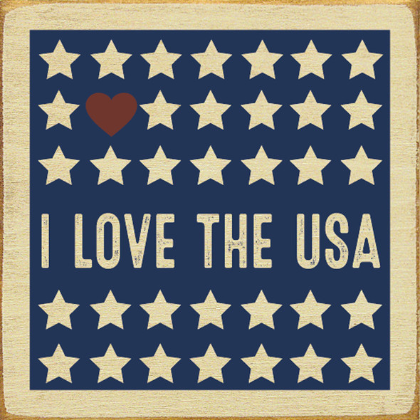 I Love The USA (Stars)|Patriotic Wood Signs | Sawdust City Wood Signs Wholesale