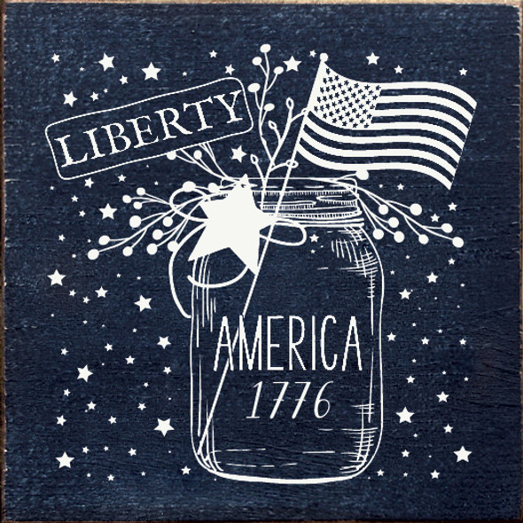 Liberty - America 1776  (Mason Jar)