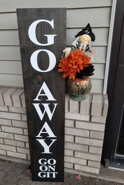 Go Away Go On Git | Southern Farmhouse Sign | Sawdust City Wholesale - Ebony in Display