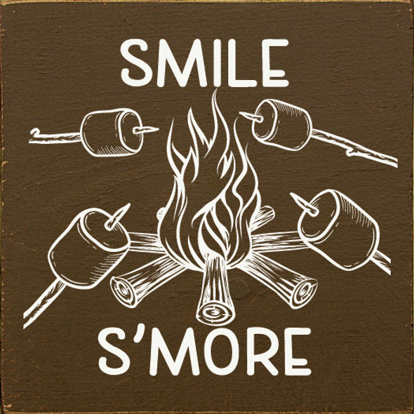 Smile S'more | Wooden Campfire Signs | Sawdust City Wood Signs Wholesale