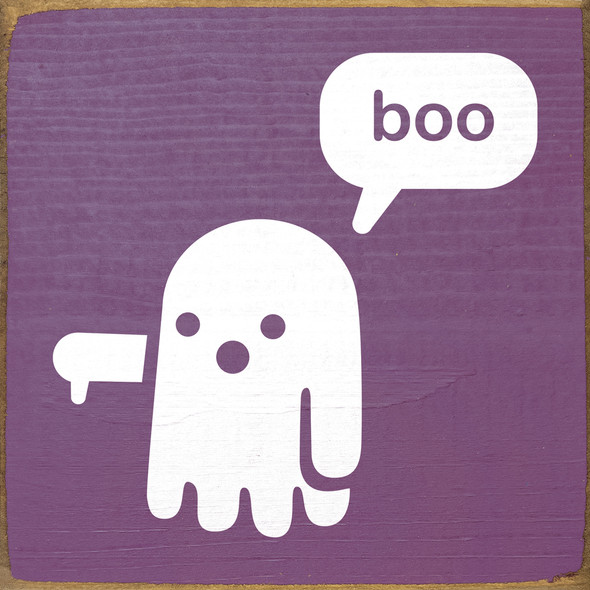 Wholesale Wood Sign: Boo (ghost thumbs down)