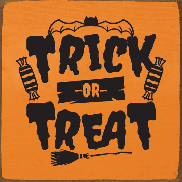 Trick or Treat (bat, candy, broom) | Bulk Cute Halloween Signs