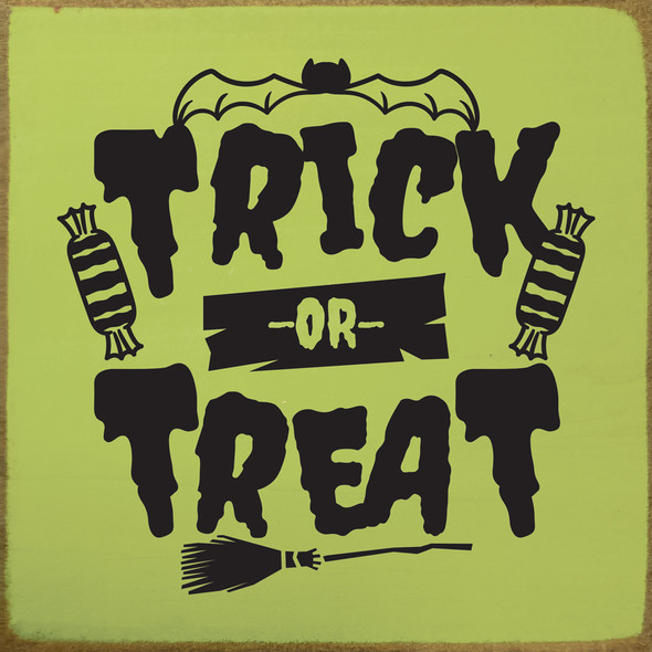 Trick or Treat (bat, candy, broom) | Bulk Cute Halloween Signs